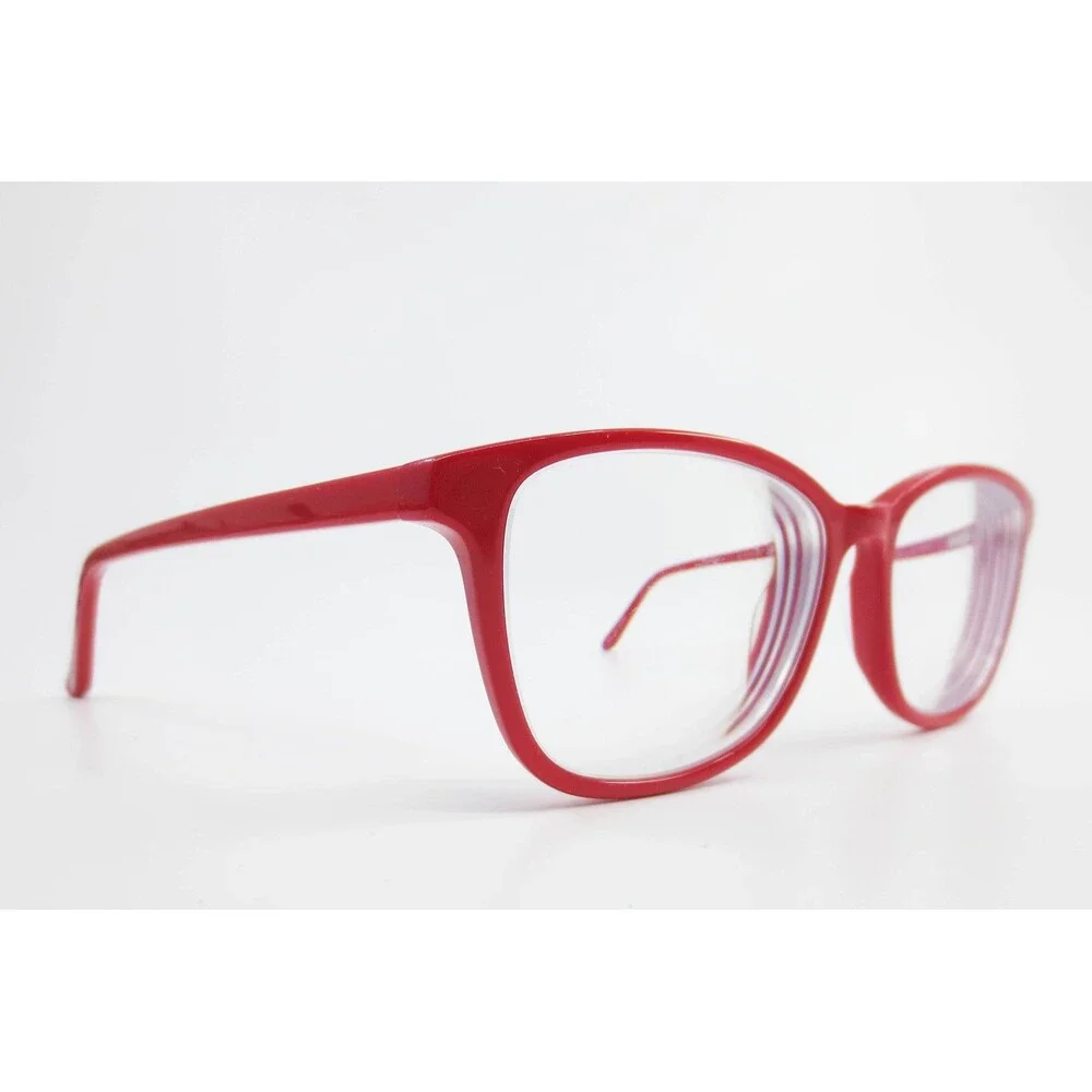 Liingo Ella Eyeglasses Poppy Red 48-15-130 Rectangular Frames Demo Lenses